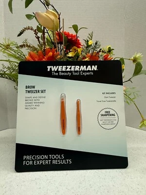 Juego de pinzas para cejas Tweezerman naranja nuevo en caja Foto 1 de 2