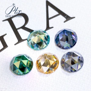 Rose Cut Loose Moissanite Multi Color VVS1 GRA Round Handmade Gemstone 4 Jewelry - Picture 1 of 29