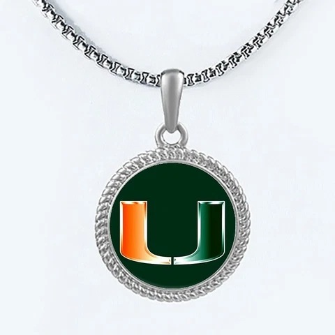 Miami Hurricanes Mens Womens 20" Lnk Chain Pendant Necklace w Gift Pkg D22 Cover