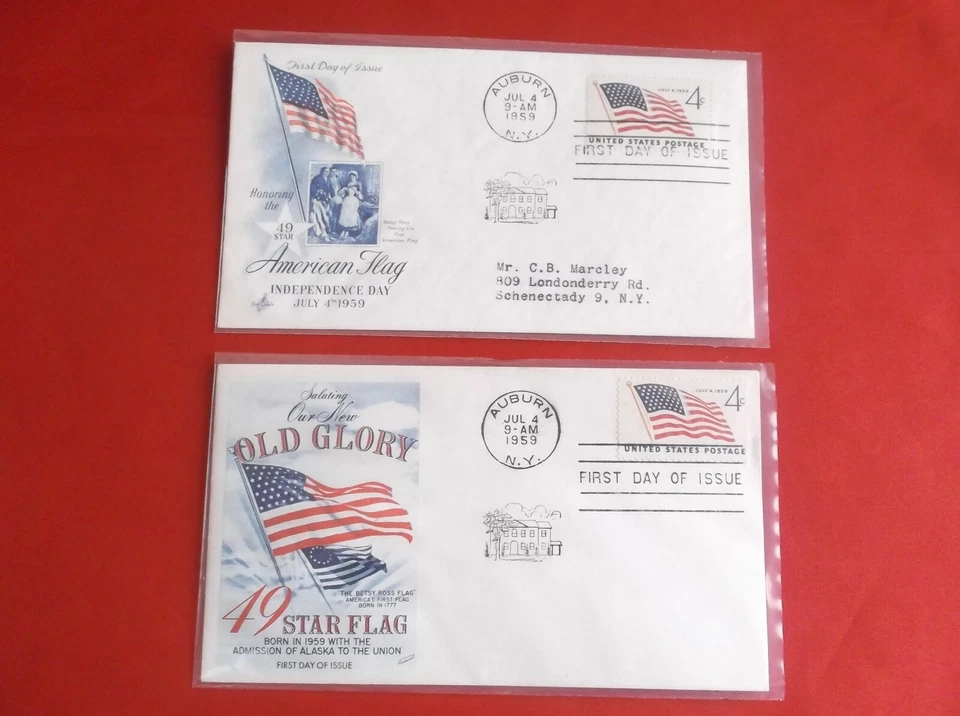 SCOTT#: 1132  "Flag (49 stars)"     Set of 2 FDCs  Fleetwood & ArtCraft cachets  - Image 1 of 1