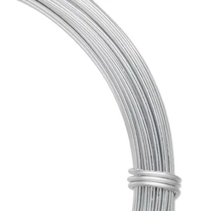 45 Foot Coil Silver Anodized Aluminum 16 Gauge 1.25mm Round Wire for Wrapping - Picture 1 of 3