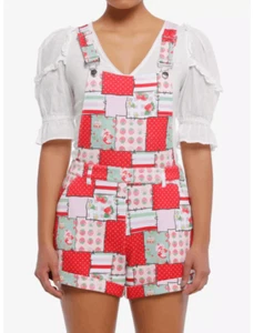 Strawberry Shortcake Patchwork Shortalls XS - Picture 1 of 3
