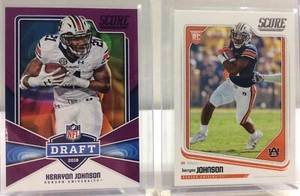 2018 Score Football NFL #25 & #367 KERRYON JOHNSON Rookie Cards RC Detroit Lions - Picture 1 of 10