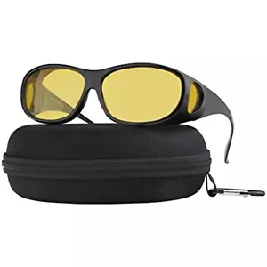 Night Driving Glasses Anti Glare Polarized HD Night Vision Yellow Driving Fit - Picture 1 of 24