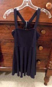 ABERCROMBIE KIDS Navy Blue Knit Dress Girls Large 11-12 Skater Fit Flare - Picture 1 of 5