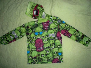 NWT*Justice Brothers*Hooded Pull over*Zombies*Skulls*SIZE XXXS 5*GREEN*Hoodie - Picture 1 of 4