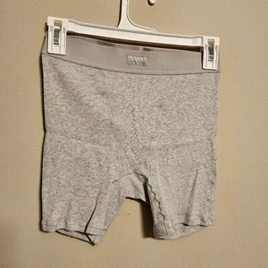SKIMS Cotton Ribbed Boxer Shorts Gray Size Small - Picture 1 of 6