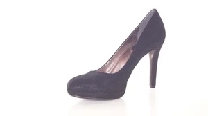 Calvin Klein Onyx Womens Black Textured Silky Suede Leather Pumps Heels Shoes 10 - Picture 1 of 5