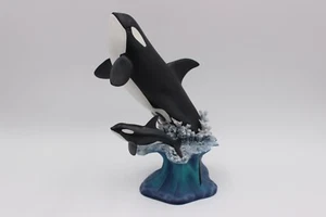 Danbury Mint Graceful Leap Statue By Mike Atkinson - Killer Whale Ocean 10.5" - Picture 1 of 8
