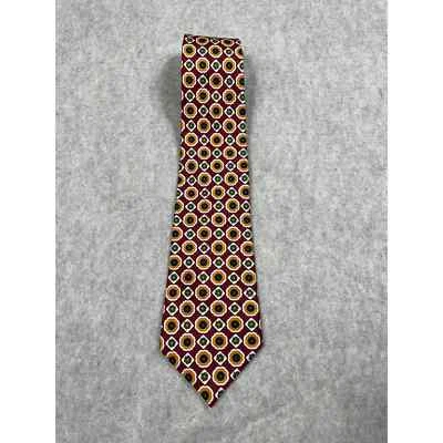Nautica Sunflower Floral Necktie Neck Tie Silk Geometric Allover Print - Image 1 of 4