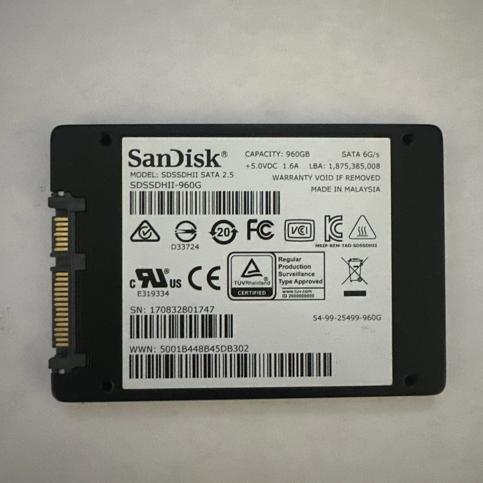 SanDisk Ultra II 960GB SATA 3 6Gbs 2.5" SDSSDHII-960G Solid State Drive - Image 1 of 1