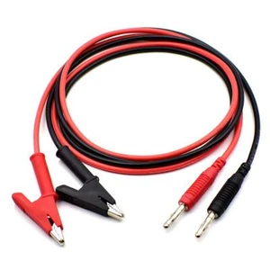2Pcs 4mm Banana Plug to Alligator Clip Test Lead Wire Cable Set 14AWG for Mul... - Picture 1 of 7
