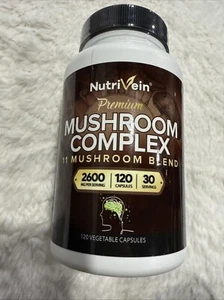 Nutrivein Mushroom Complex Supplement 2600Mg (120Capsules) 11 Organic Mushrooms - Picture 1 of 4