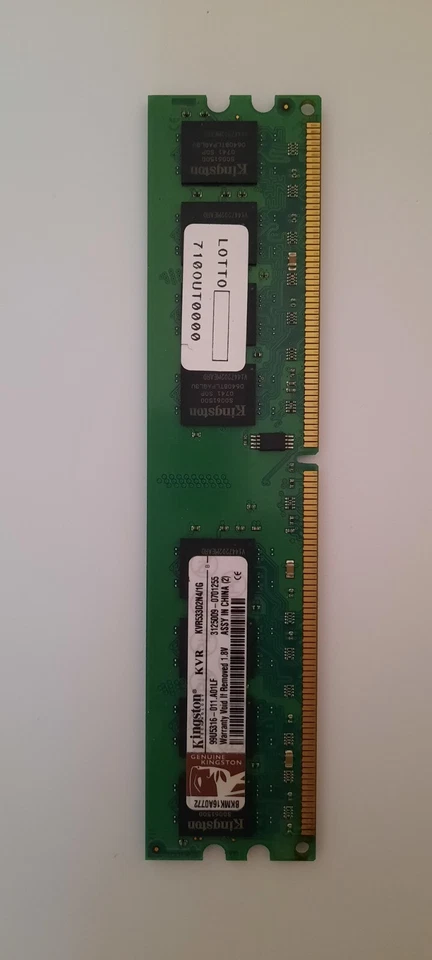 Memoria DDR2 KVR533D2N4/1G Kingston 1GB PC2-4200 DDR2-533MHz CL4 240-Pin - Immagine 1 di 1