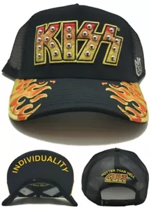 Cult of Individuality New KISS Band Flames Trucker Black Era Snapback Hat Cap - Picture 1 of 9