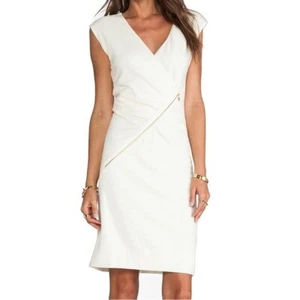 New Marc Jacobs Mercedes Front Zip Wool Mini Dress Women’s XS Winter White $298 - Picture 1 of 9