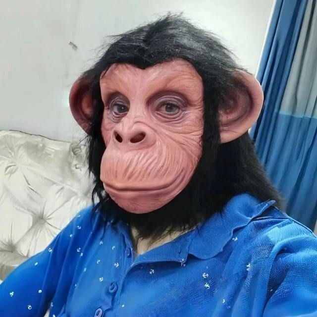 Máscara de mono del planeta de los simios disfraz fiesta máscara de cabeza de animal Foto 1 de 1