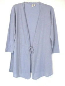 New Rhonda Shear Waist Tie Front Jacket Large Blue 3/4 Sleeve 652699 Women CB3T - Picture 1 of 6