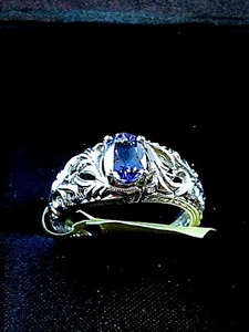 Generations 1912 Vintage 1ct Natural Tanzanite Ring Sterling Silver Size 7/N - Bild 1 von 8
