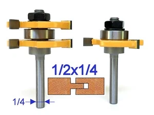 2 pc 1/4" Shank Tongue and Groove Assembly Router Bit Set S - Picture 1 of 12