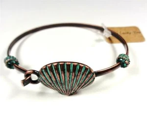 BRACCIALE BRACCIALETTO RAME E ACQUA MODA SPIAGGIA NAUTICA CONCHIGLIA VITA MARINA - Foto 1 di 3