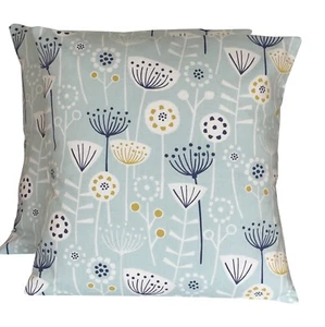 2 x Fryetts Bergen Seafoam Scandinavian Flowers Cushion Covers 16” 18” 20” 22” + - Picture 1 of 1