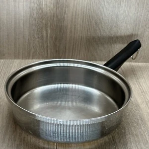 Amway Queen Cookware Skillet MultiPly 18/8 Stainless Steel USA Made Round Silver - Picture 1 of 10