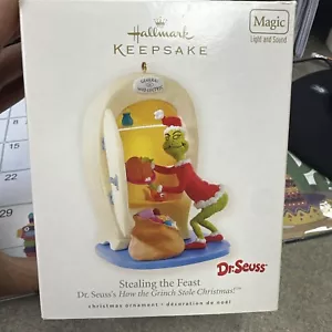 Hallmark Keepsake Ornament Stealing the Feast Grinch Dr. Seuss 2008 Magic - Picture 1 of 10
