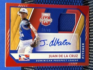 2021 Panini Elite JUAN DE LA CRUZ Auto Dominican Prospect League Relic 08/49