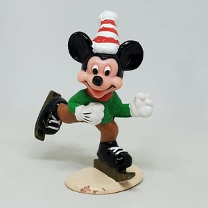 Vintage Mickey Mouse Ice Skating PVC Figure Disney Applause Cake Topper Winter - Picture 1 of 6