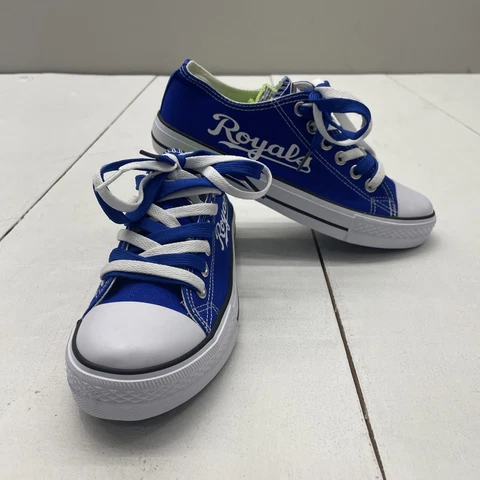 Kansas City Royals Blue Double Lace Sneakers Baseball Casual Shoes Women Size 8 Cover