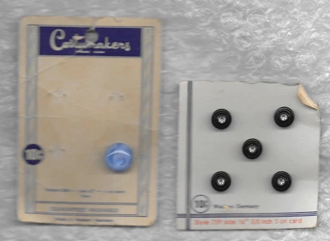 Western Germany Button Cards - blue is moon glow - black w/ rhinestone centers Cover
