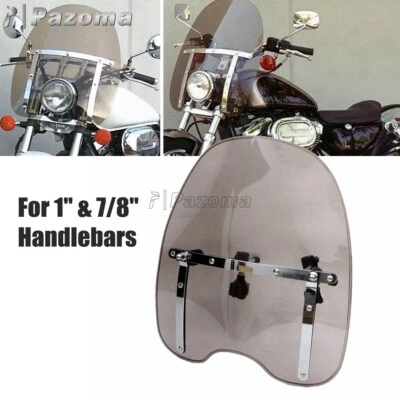 Kit Parabrisas Moto 18"x16" Para Honda Shadow Spirit 750 1100 Yamaha V Star Foto 1 de 4