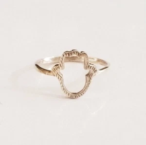 Anillo Hamsa de plata esterlina 925 judía de Cabalá tallas 5 7,5 NUEVO - Imagen 1 de 6