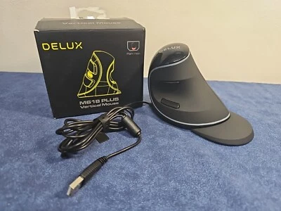 Delux M618 Plus Wired RGB Vertical Mouse - Tested NOS Y291 - Image 1 of 4