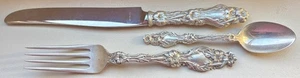 WHITING LILY STERLING SET GABEL, LÖFFEL, MESSER 1902 OLD MARK PAT. DATUM - Bild 1 von 5