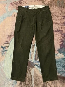 Vintage 90s Polo Ralph Lauren Green Corduroy Pants Size 36/32 - Picture 1 of 5