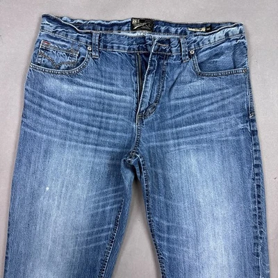 Мужские джинсы с пряжкой BKE 34x30 синий сварщик размытые выцветшие см. отсутствующая кнопка - Изображение 1 из 4