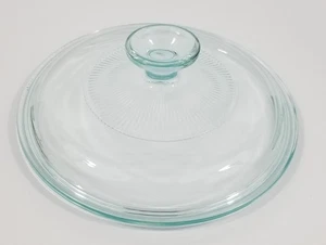 Pyrex G5C Round Replacement Glass Lid G-5-C  Clear Aqua & Ribbed - Picture 1 of 5