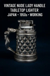 Rare Vintage Japan Lighter • Nude Pin-Up Handle • Silver Stein Design 1950s. - Picture 1 of 15