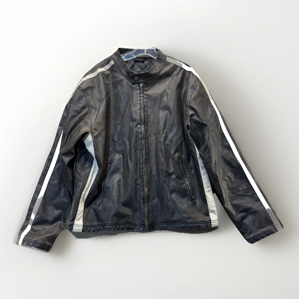 Chaqueta De Colección Arizona Jean Company Para Hombres XL Negra Imitación Cuero Motociclista Abrigo Foto 1 de 4