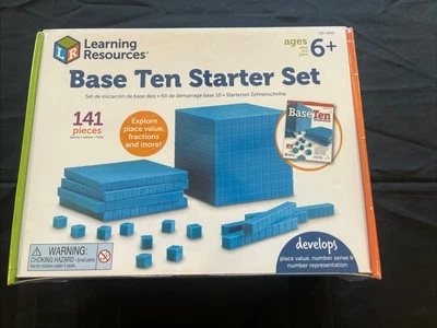 Learning Resources BASE TEN STARTER SET Complete 141 pc Set + Workbook Grade 1-6 - Image 1 of 3