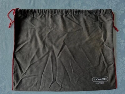 Bolso Cartera Coach Marrón con Cordón Rojo y Costuras Almacenamiento Polvo 19" X 15" Foto 1 de 3