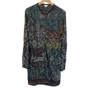 J. Jill Multicolor Jacquard Coatigan Strickjacke Jacke Knopfverschluss Bunt XS - Bild 1 von 12