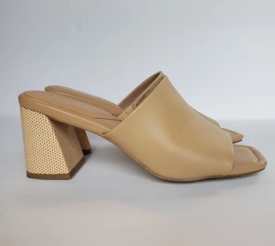 Sandalia para mujer ALDO Meshka 8,5 cuero genuino tostado tacón bloque Foto 1 de 4