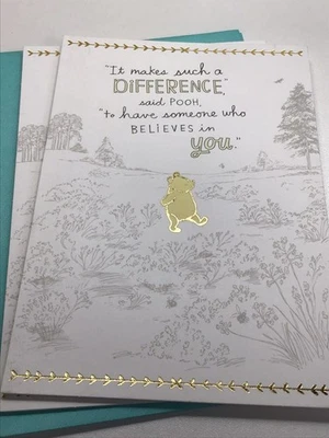2 Hallmark TEACHER APPRECIATION Cards Winnie The Pooh You Make A Difference - Image 1 of 4