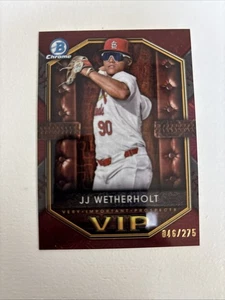 2025 Bowman - Vips Very Important Prospects JJ Wetherholt #VIP-18 Burgundy Mojo - Picture 1 of 2