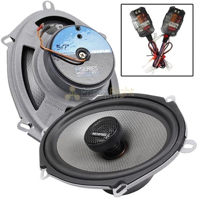 5x7" Coaxial Speakers 65 Watt In Line Crossovers Tweeters Memphis Audio MS57 - Image 1 of 4