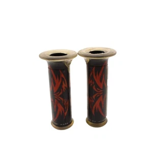 2004 - 2008 YAMAHA YZF R1 HANDLE BAR GRIPS THROTTLE TUBE LEFT RIGHT PAIR ORANGE - Picture 1 of 3