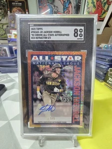 2025 Topps Silver Pack /5 Jackson Merrill Red Auto 90's All-Star SD Padres SGC 8 - Picture 1 of 2